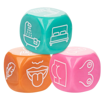 CalExotics Naughty Bits Roll With It Icon-Based Sex Dice Game – Multi-Color