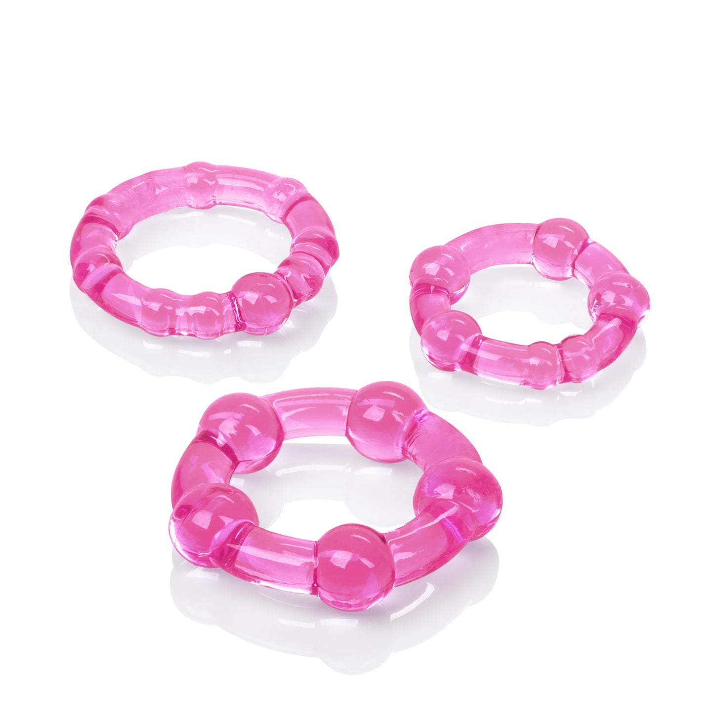 CalExotics Island Rings - Pink Beaded Rings Set with Waterproof Feature