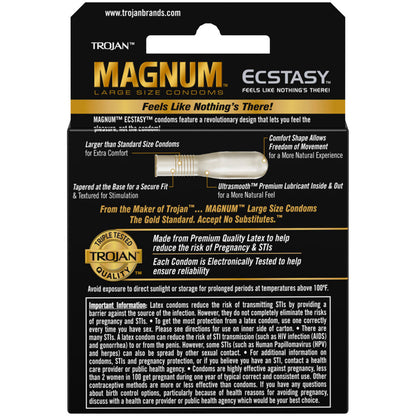 Trojan Magnum Ecstasy Lubricated Condoms – Comfort Fit, Larger Size