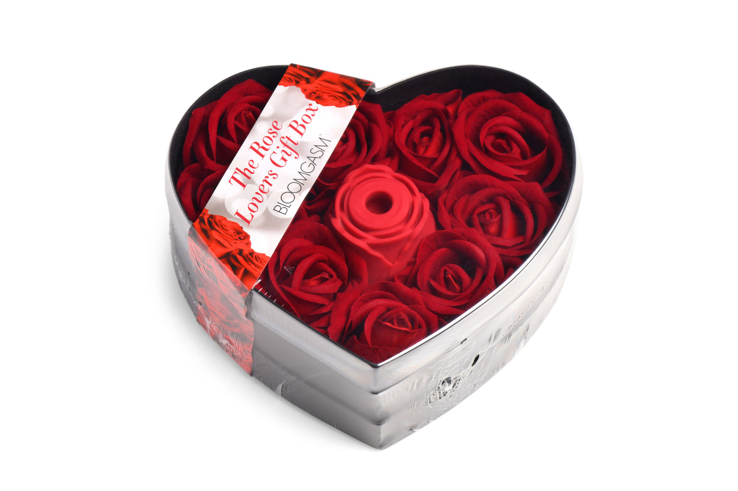 XR Brands Bloomgasm Rose Clit Stimulator - Red - Waterproof with 3 Intensity Levels and 7 Patterns