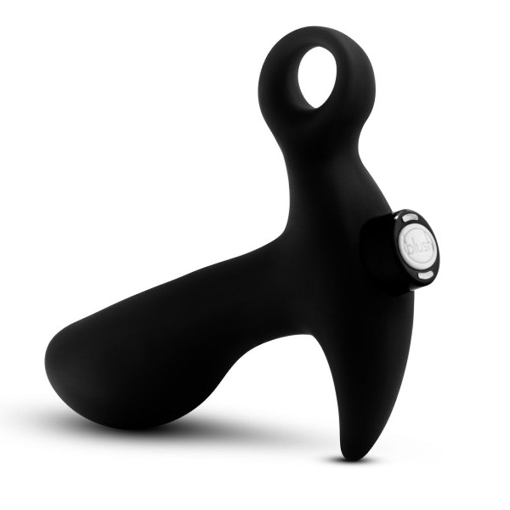 Anal Adventures Platinum Silicone Vibrating Prostate Massager - Black