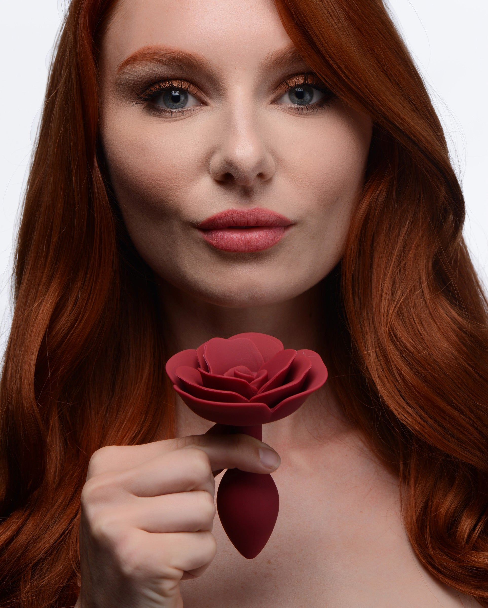 XR Brands Booty Bloom Silicone Rose Anal Plug – Red – Small