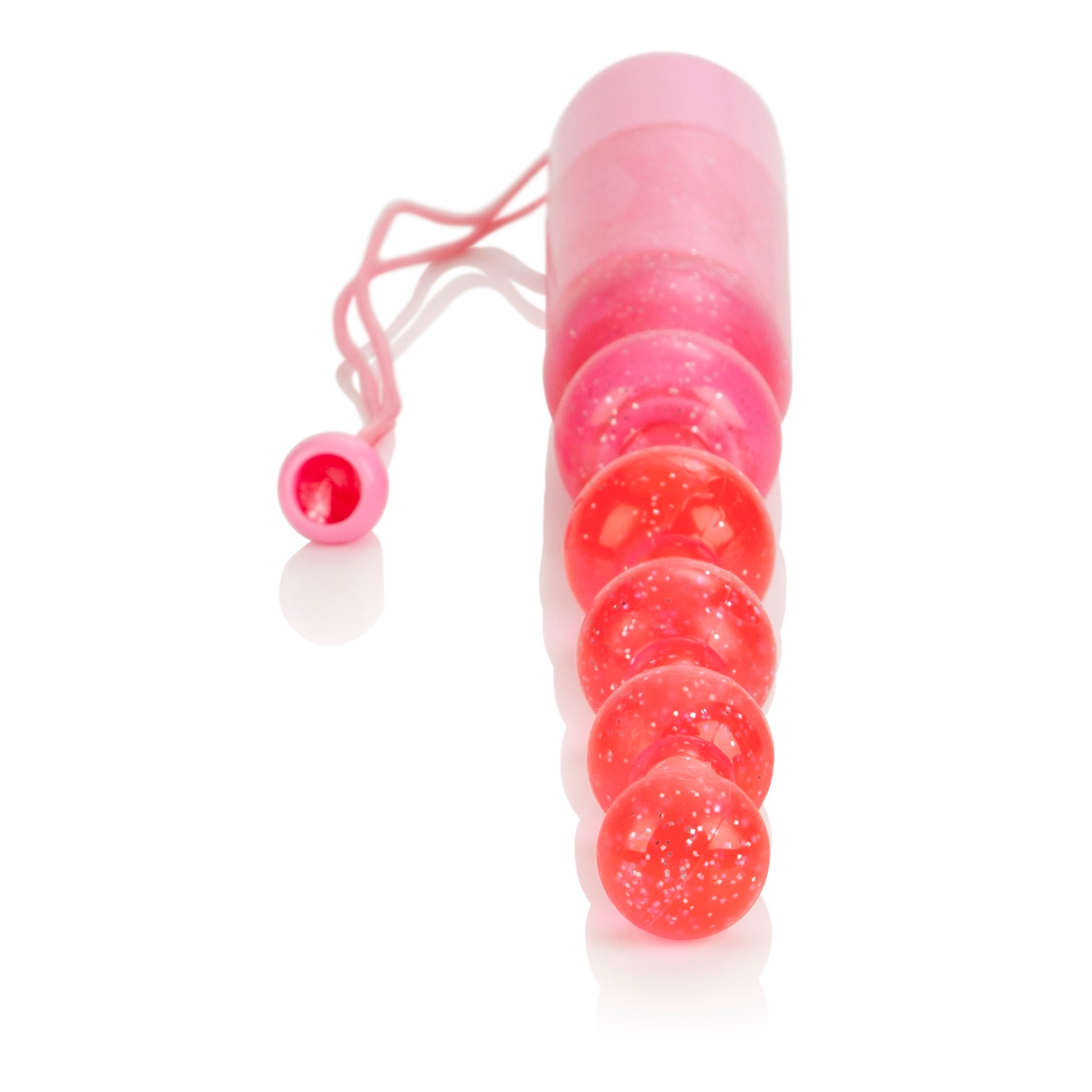 CalExotics Vibrating Pleasure Beads - Pink - Glittered Jelly Probes