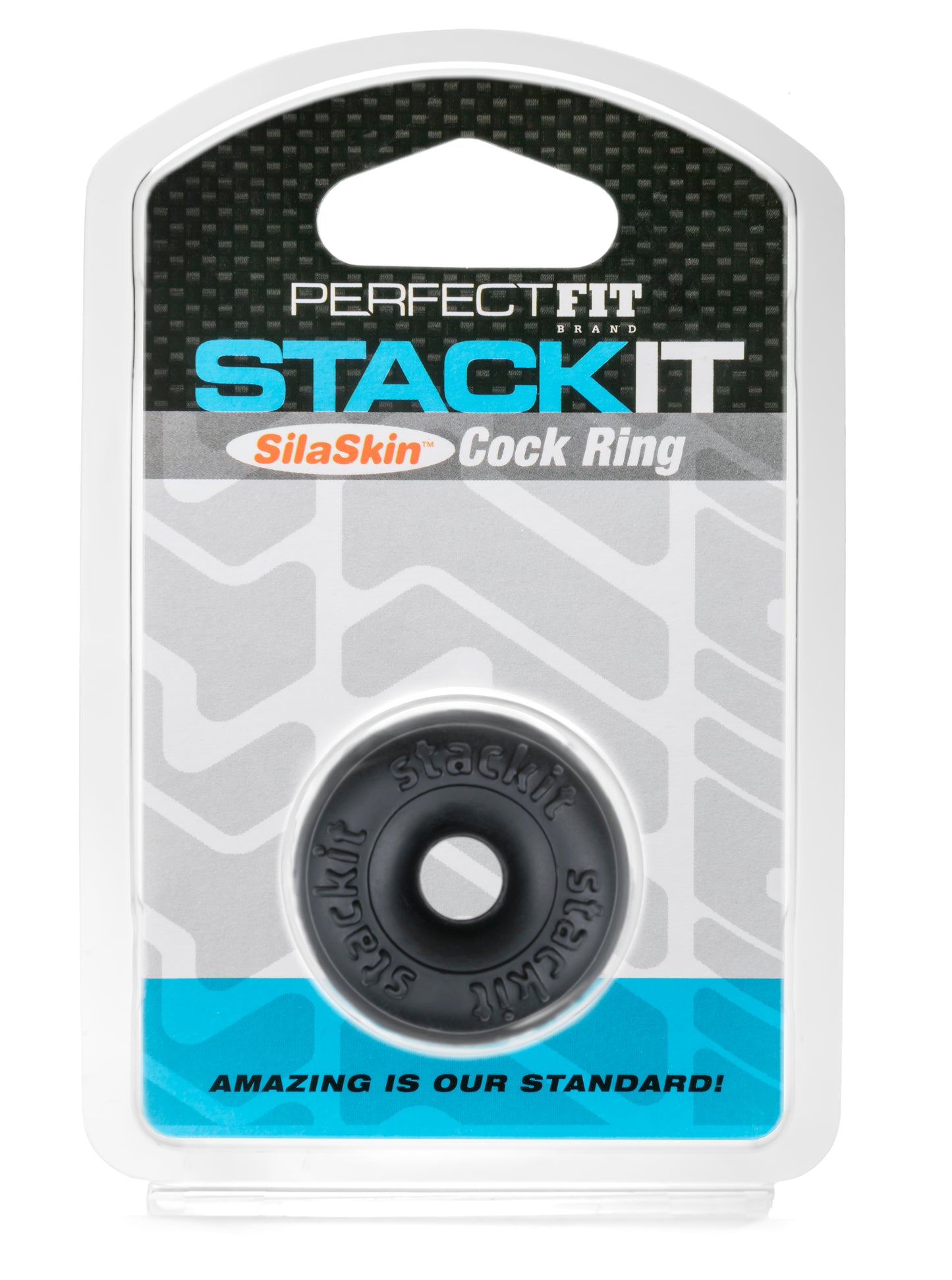 Perfect Fit Stackit Cock Ring - Black - Ultra-Soft and Stackable