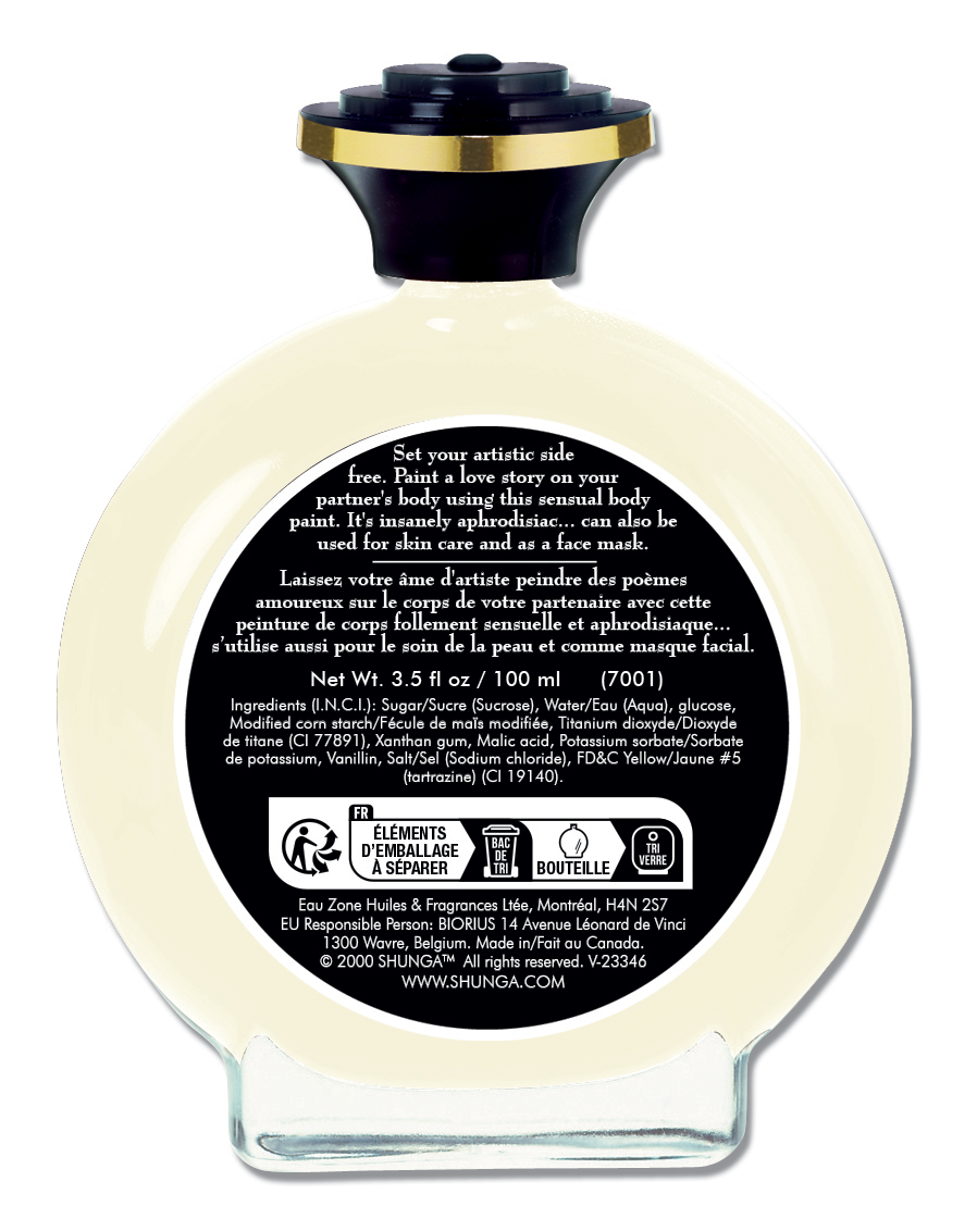 Shunga Edible Body Paint, Vanilla & Chocolate Temptation, 3.5 fl oz, Brush Included