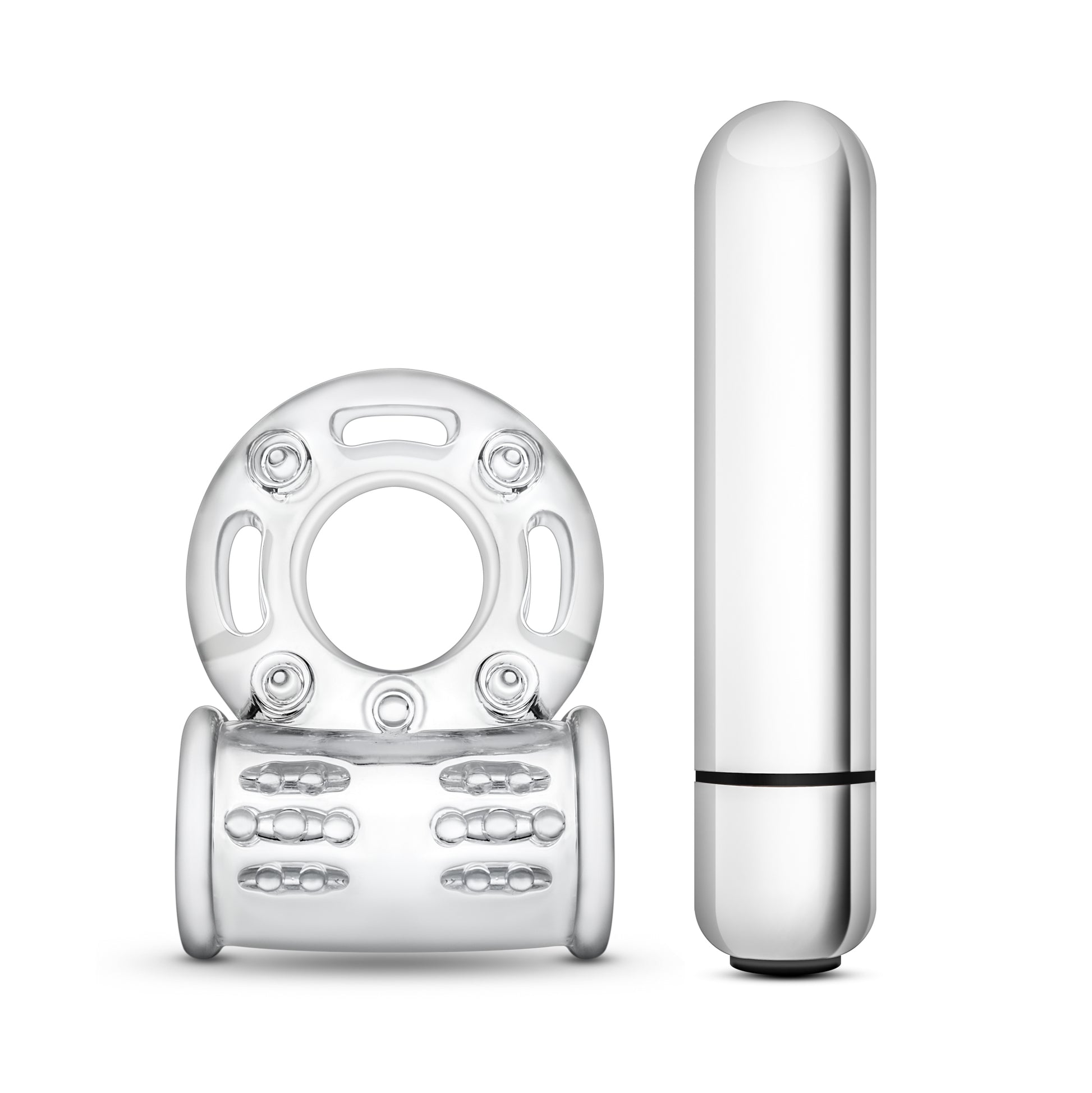Blush Stay Hard 10 Function Vibrating Bull Ring - Clear