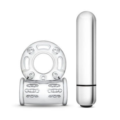 Blush Stay Hard 10 Function Vibrating Bull Ring - Clear