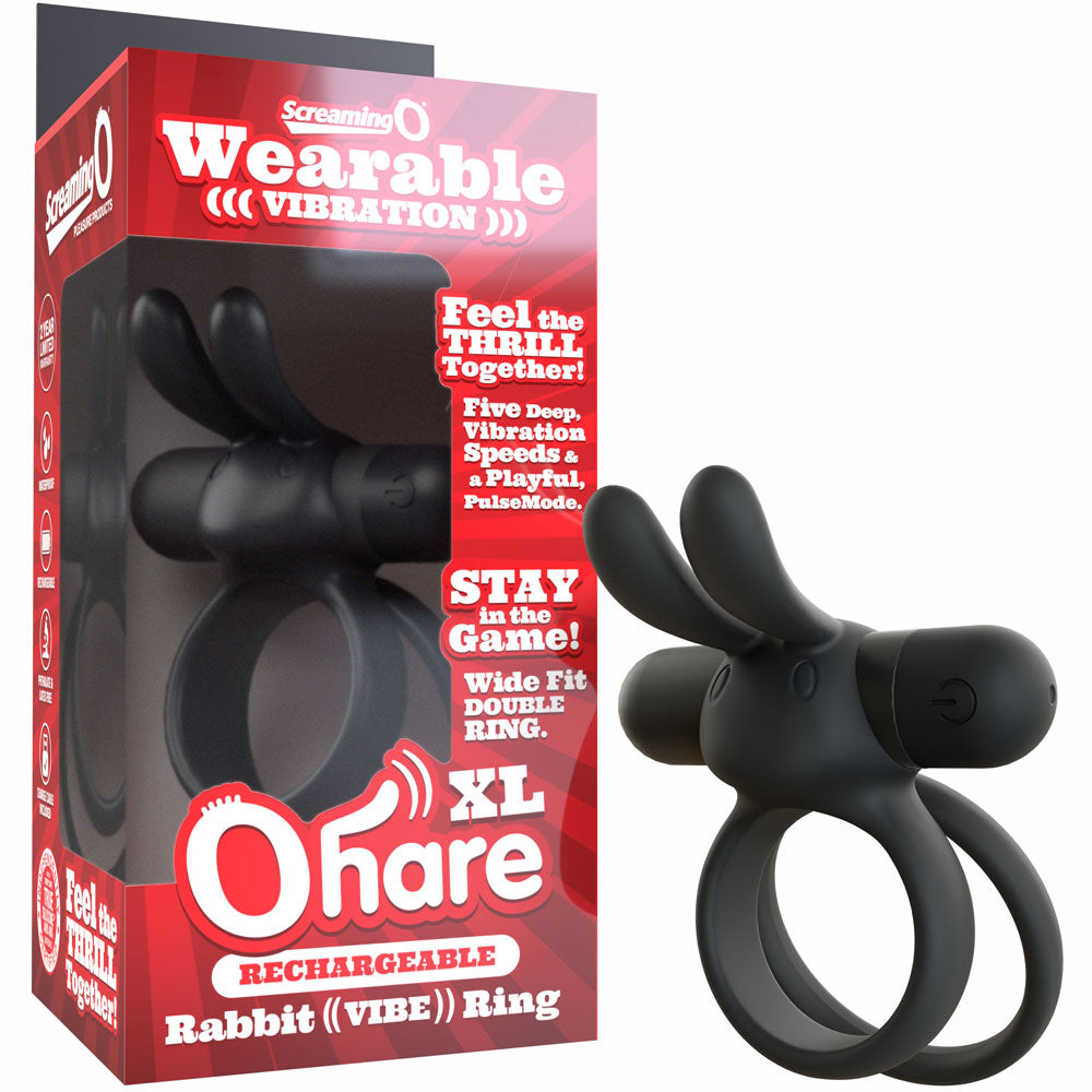 Screaming O Ohare XL Rechargeable Vibrating Ring – Black