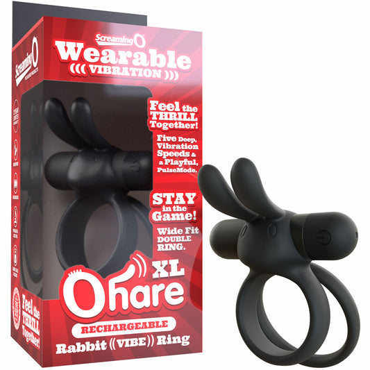 Screaming O Ohare XL Rechargeable Vibrating Ring – Black