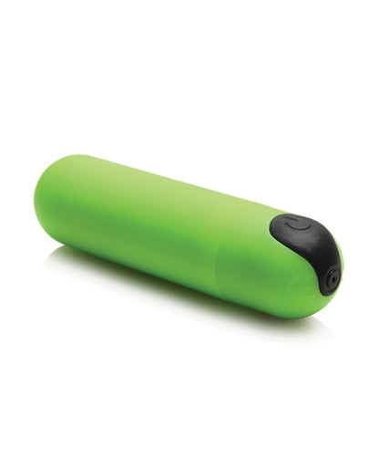 XR Brands Glow in the Dark Bullet with Remote - Green - 28 Vibration Patterns