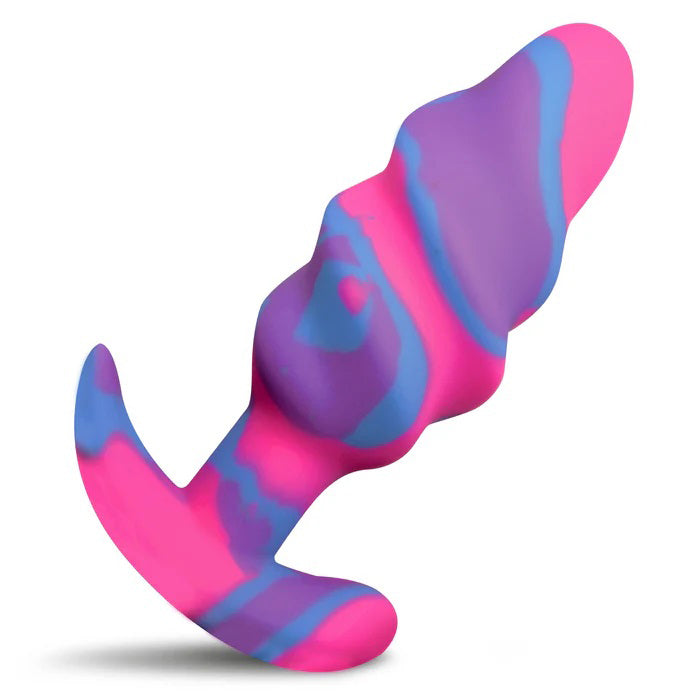 Unicorn Swirl Silicone Butt Plug – Medium – Multi-Color