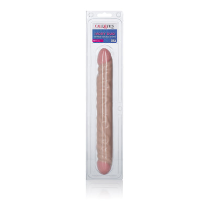 CalExotics Ivory 12 Inches Veined Double Dong – Beige