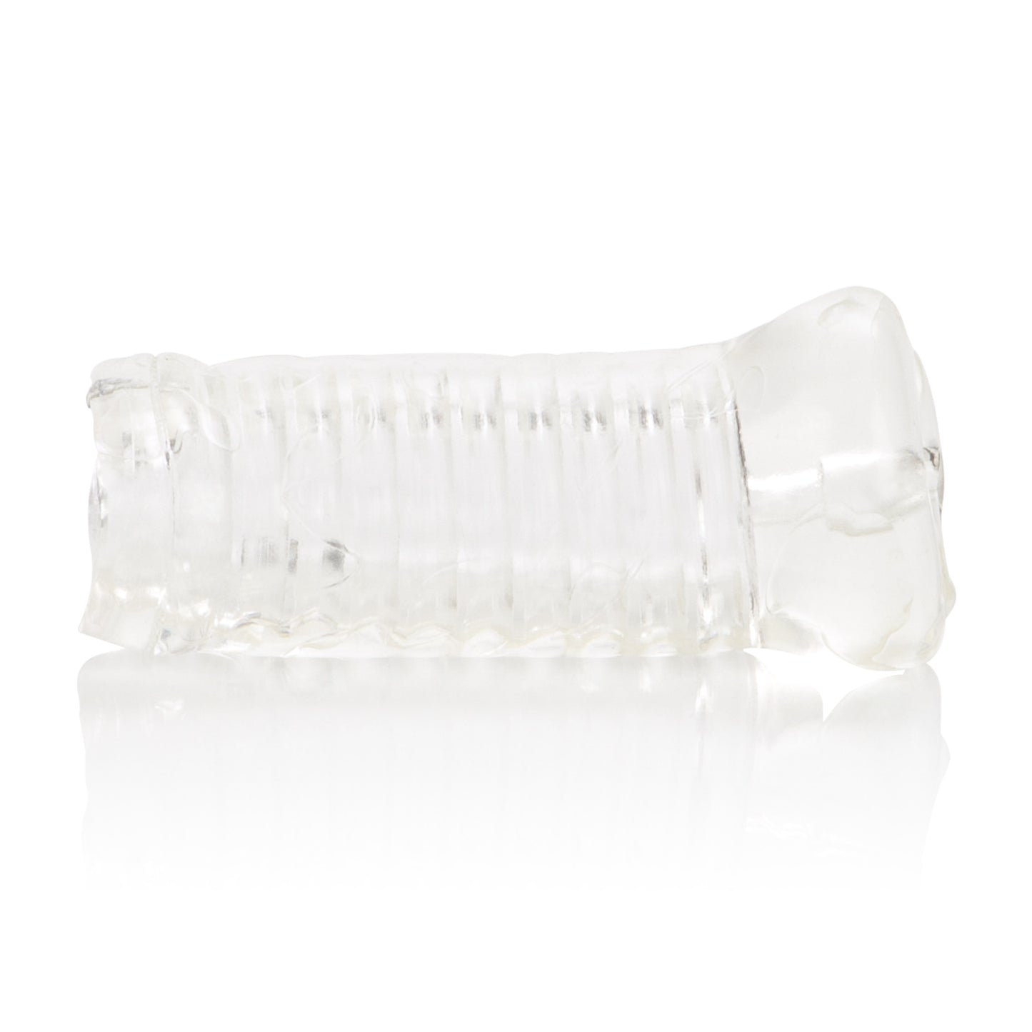 CalExotics Basic Essential Pussy Masturbator with Ribbed Shaft - Clear