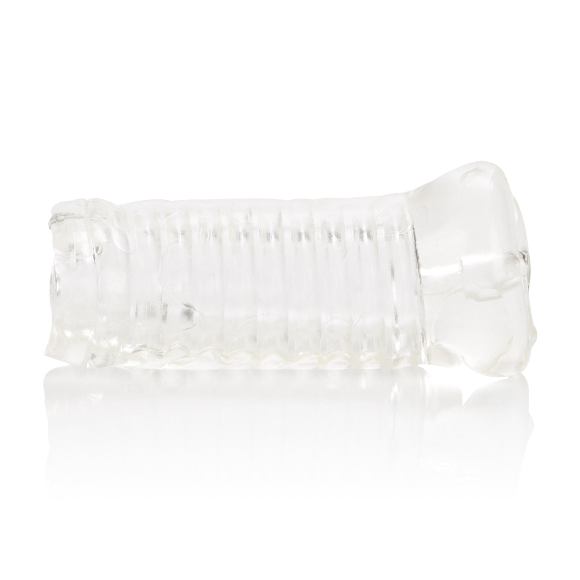 CalExotics Basic Essential Pussy Masturbator with Ribbed Shaft - Clear