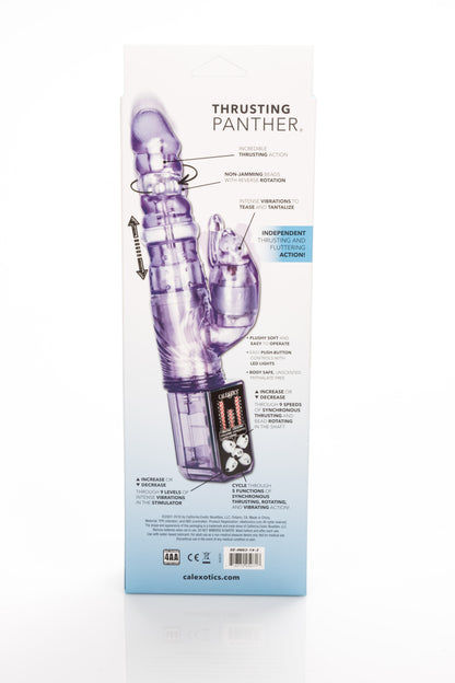CalExotics Thrusting Panther Vibrator with Clitoral Teaser and Rotating Beads – Purple