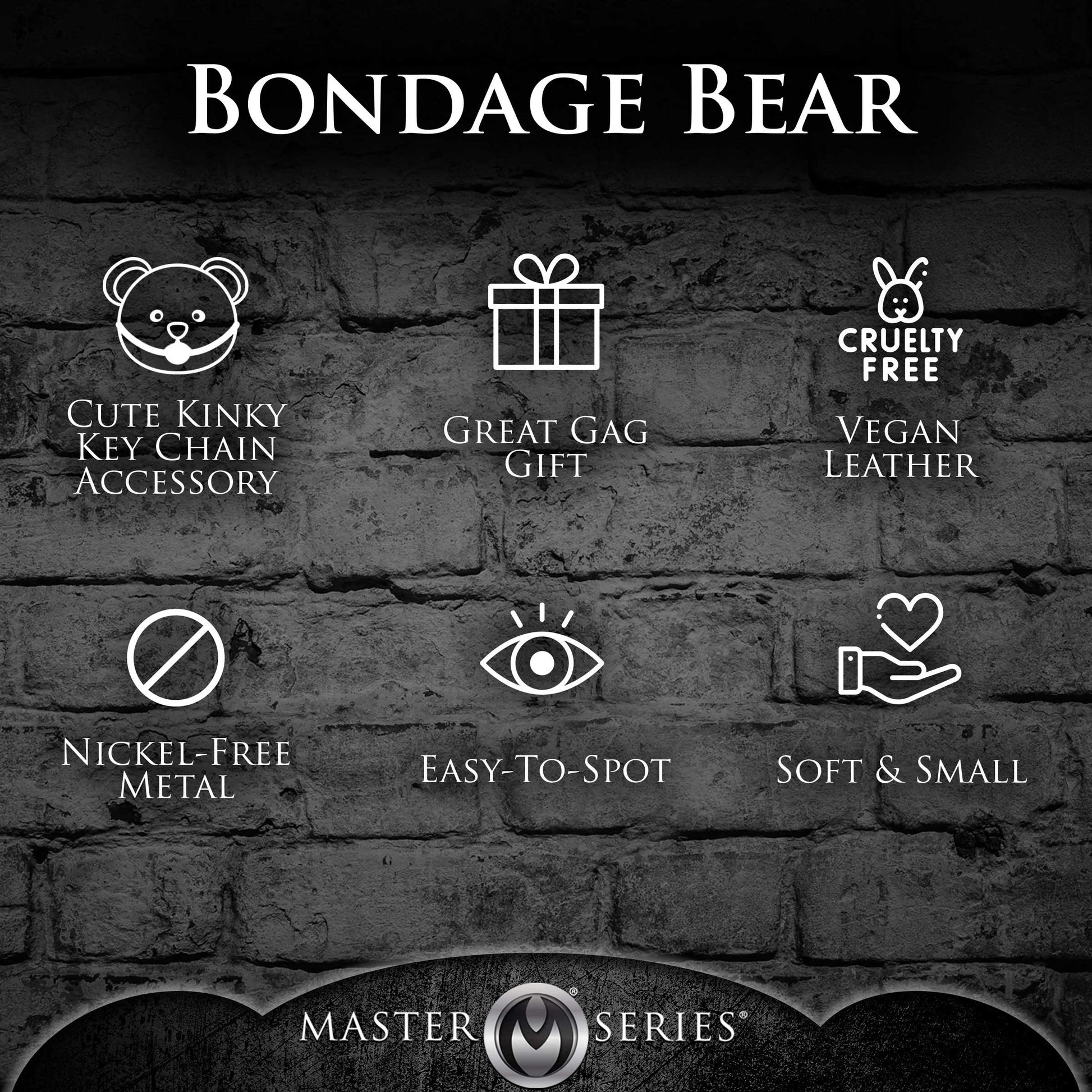 Gagged Teddy Bear Keychain – Fun Gag Gift – Burnt Orange