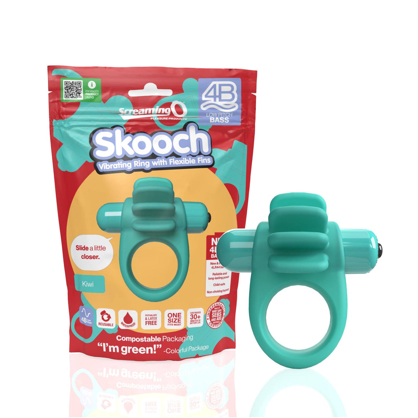 4B Skooch Vibrating Cock Ring – Green