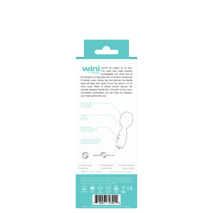 VeDO Wini Rechargeable Mini Wand - Turquoise - 10 Vibration Modes