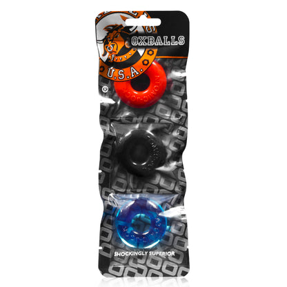 Oxballs Ringer Cockring 3 Pack - Small - Multicolor