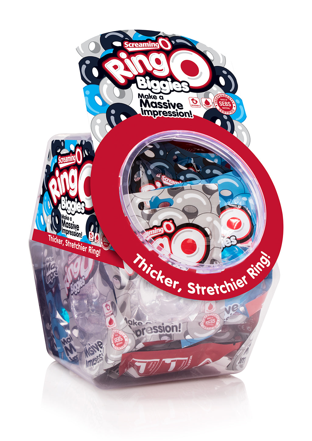 Screaming O RingO Biggies Candy Bowl – Assorted Colors, 36 Count