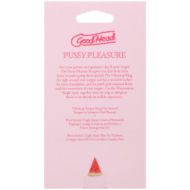Doc Johnson Goodhead Pussy Pleasure Party Kit – Vibrating Tongue Ring with Watermelon Tingle Spray