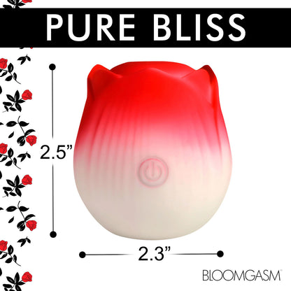 XR Brands Pulsing Petals Throbbing Rose Stimulator – Red – Waterproof, Rechargeable, Multi-Function