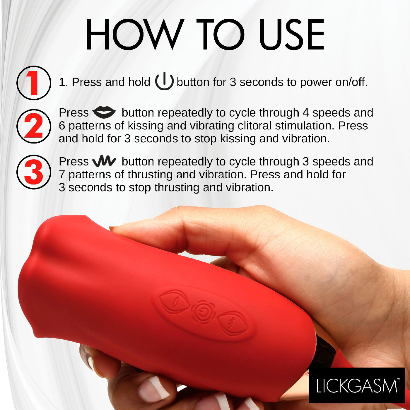 Magic Kiss Clitoral Stimulator with Thrusting Vibrator - Red