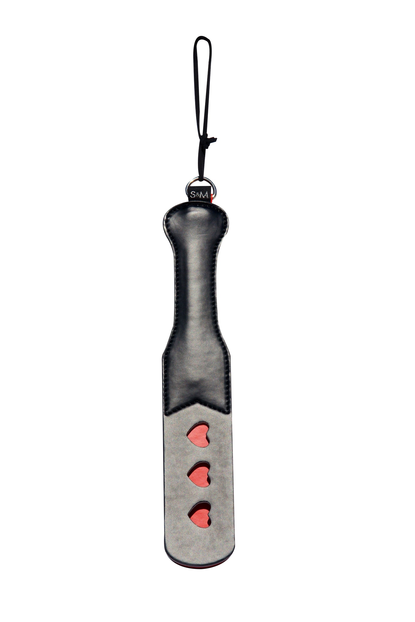 Sportsheets Sex and Mischief Heart Paddle – Spanking Paddle with Heart Impressions – Red/Black