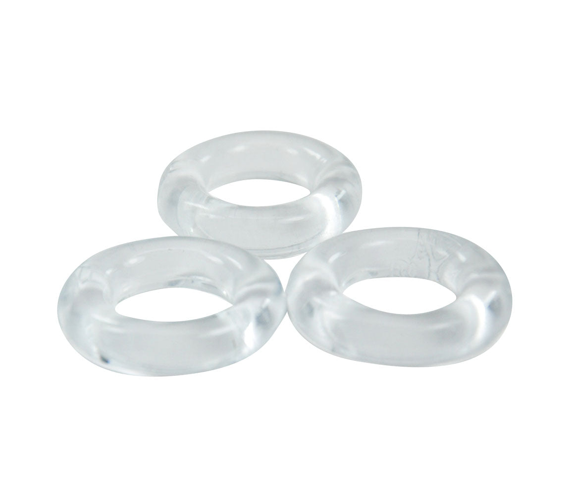 Cloud 9 Novelties Super Stretch Beaded Stay Hard Ring Combo - Clear