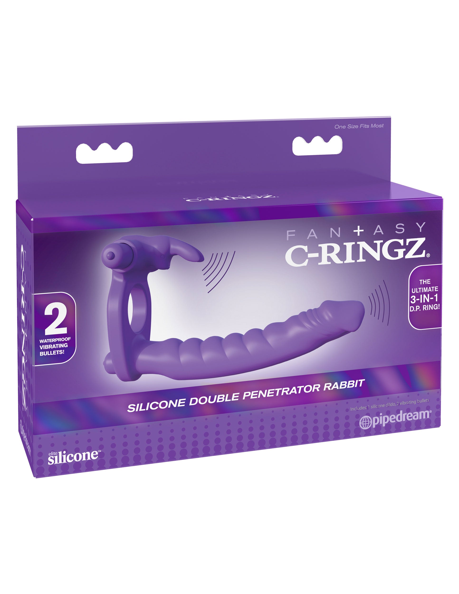 Pipedream Silicone Double Penetrator Rabbit – Purple – Dual-Bullet Vibrator