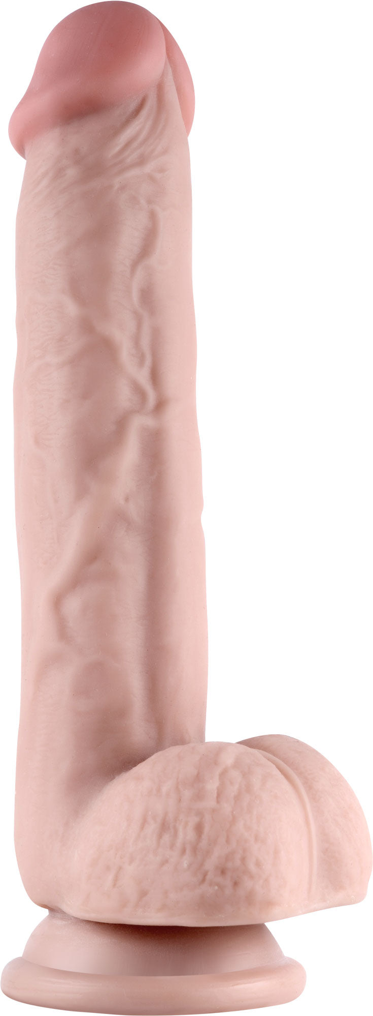 Real Skin 9" Dual Layer Dildo - Beige - Bendable and Realistic