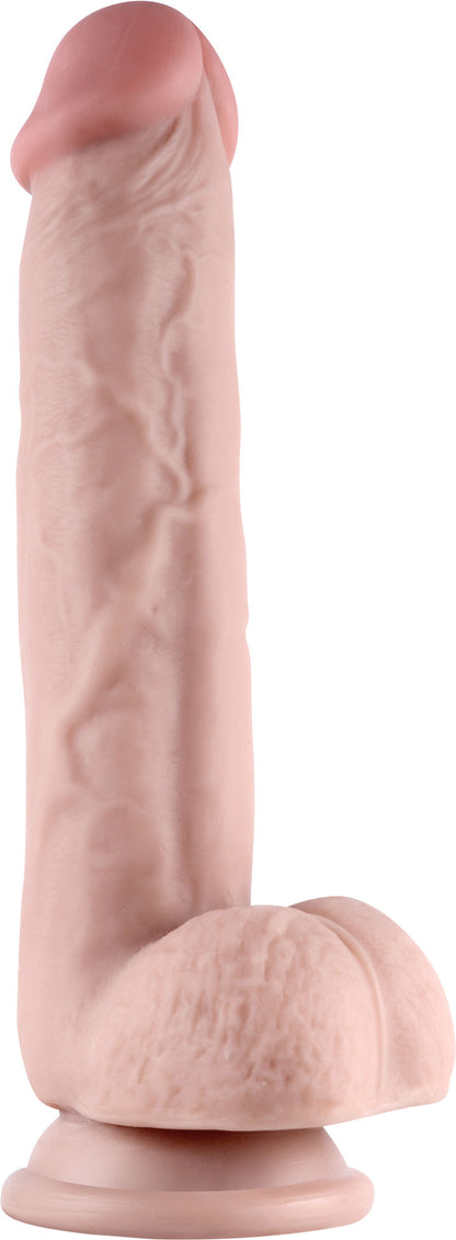 Real Skin 9" Dual Layer Dildo - Beige - Bendable and Realistic