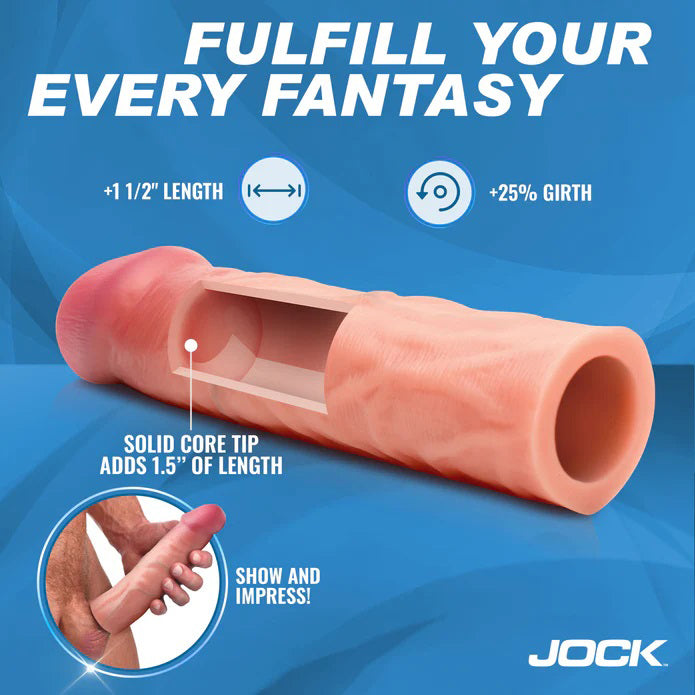 Curve Toys Jock 1.5" Silicone Penis Extension Sleeve - Realistic Beige