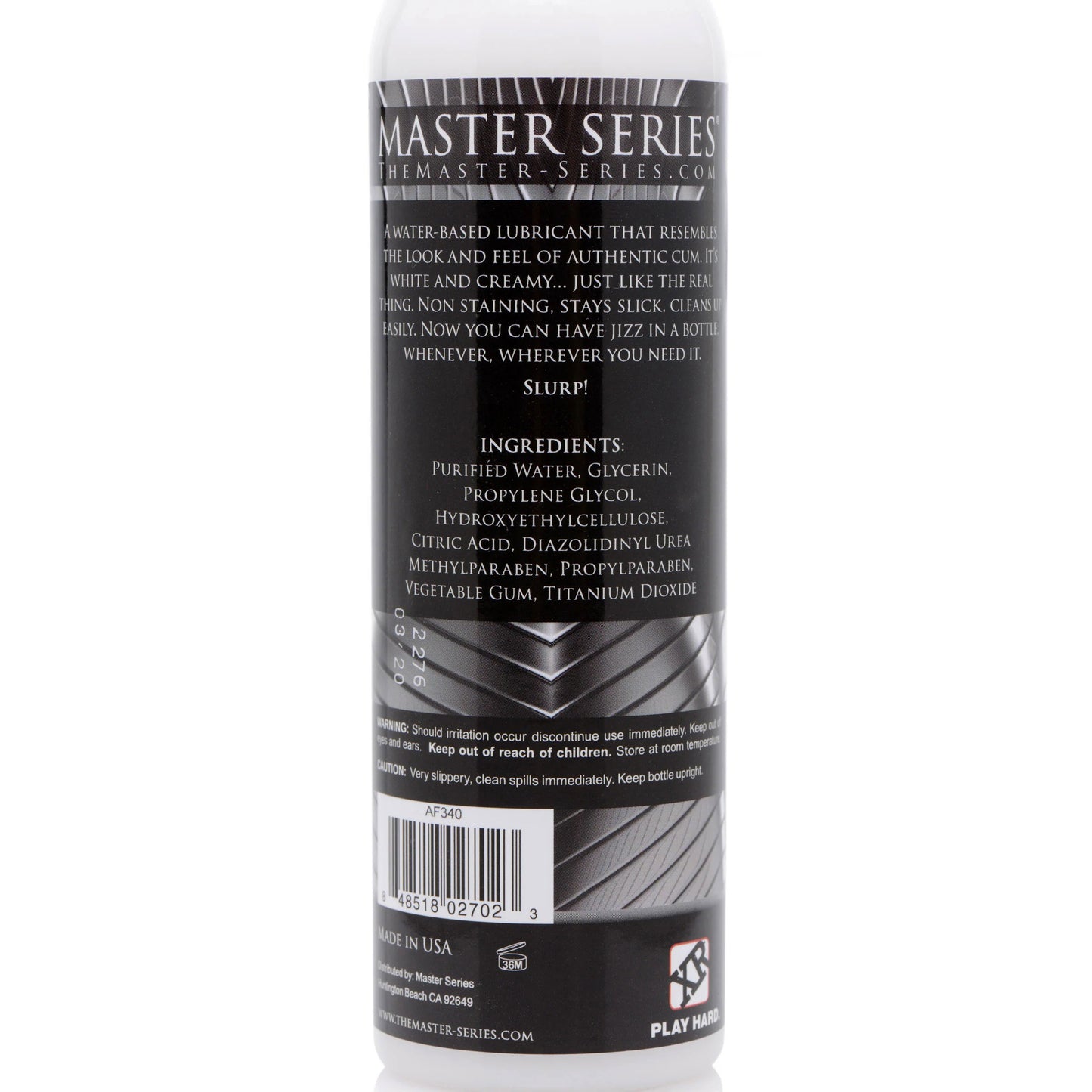 Jizz Unscented Water-Based Lubricant 8 Oz – Non-Staining, Creamy Texture