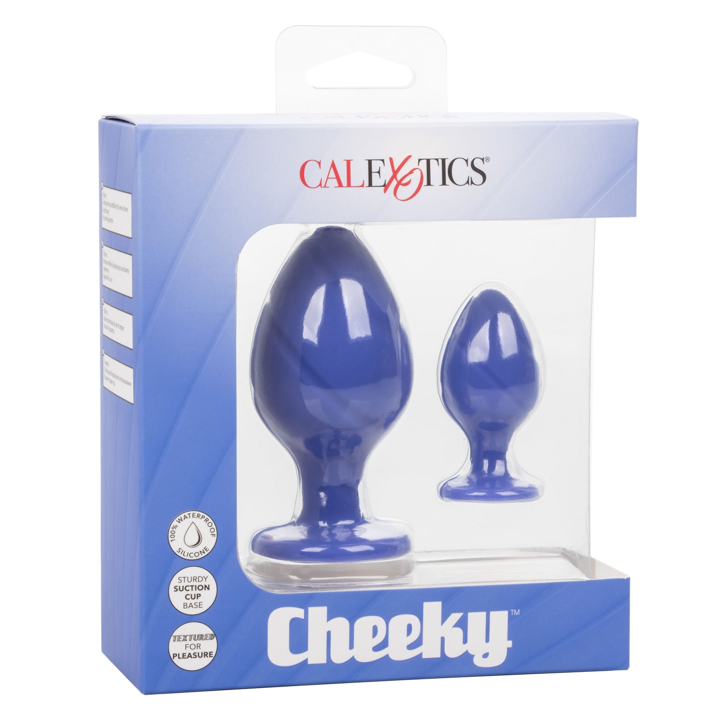 CalExotics Cheeky Anal Plug Set – Purple – Waterproof, Textured Silicone
