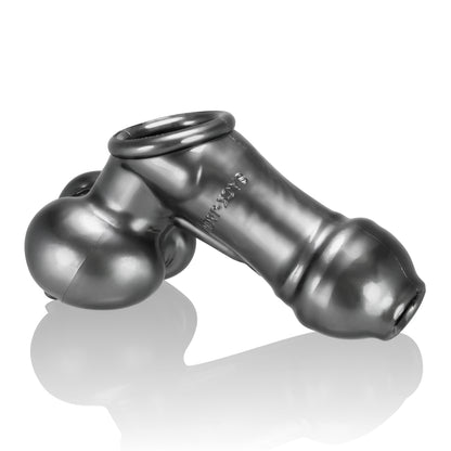 Oxballs Sack Jack Wearable Jo Sheath - Silver - Dual Ballsling and Jerk Off Toy