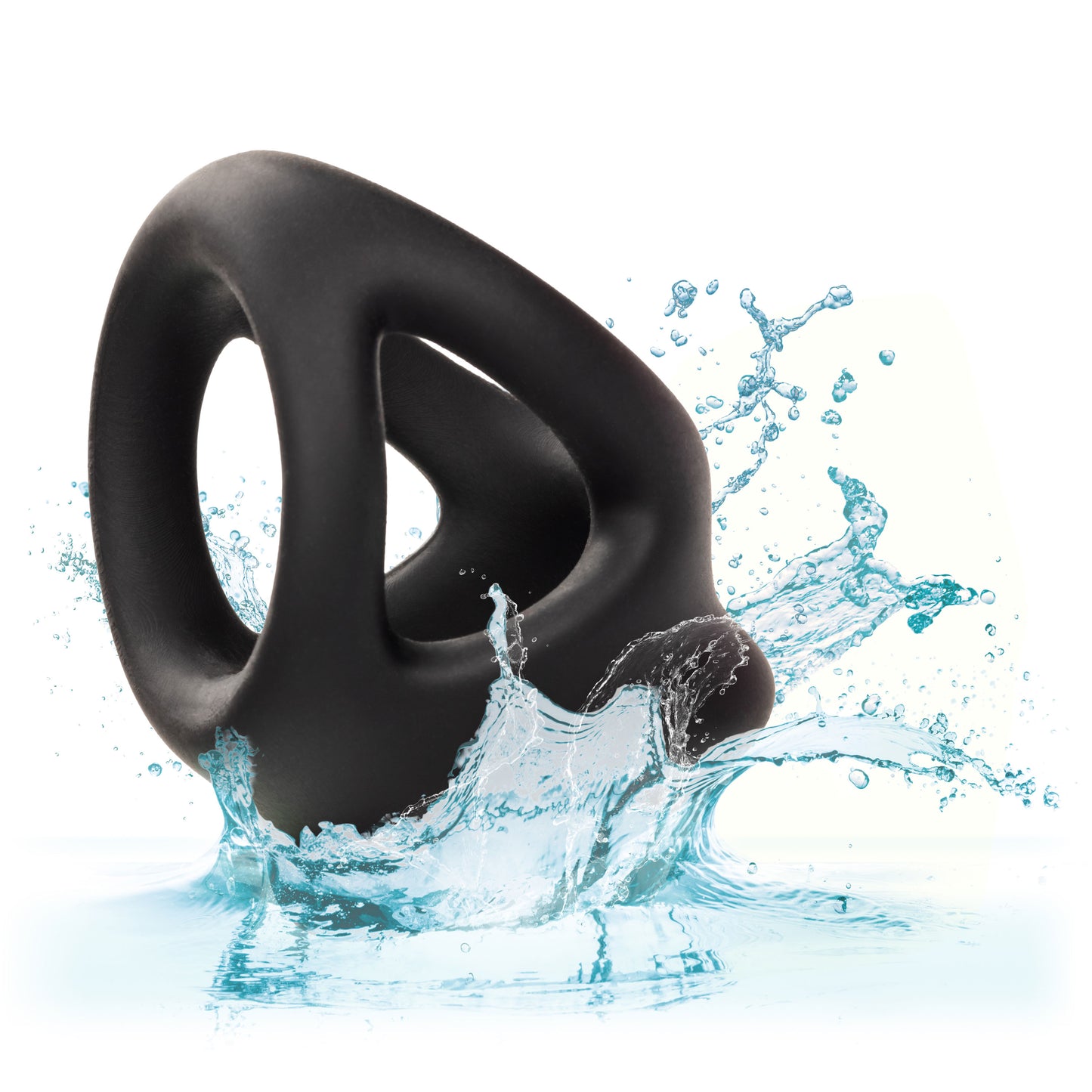 CalExotics Alpha Liquid Silicone Dual Cage and Ring - Black