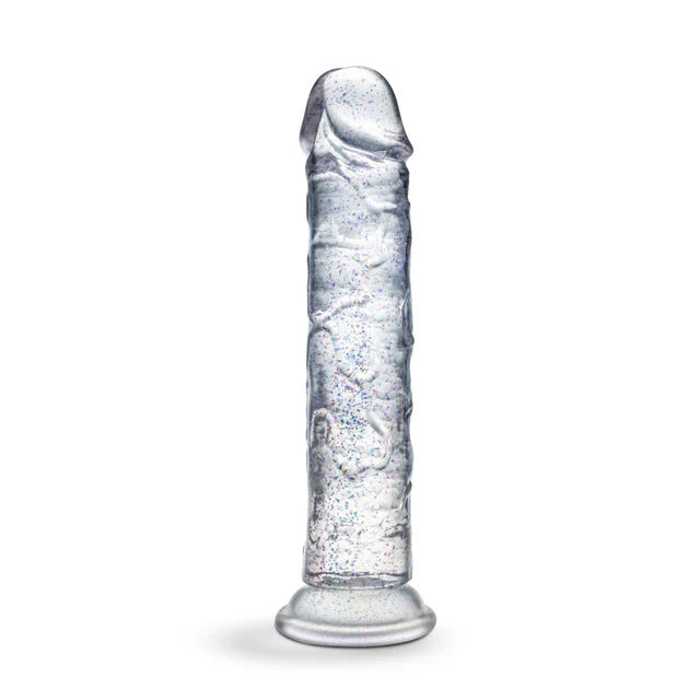 Blush Gala Sparkling Clear Vibrator with Suction Cup Base – Clear