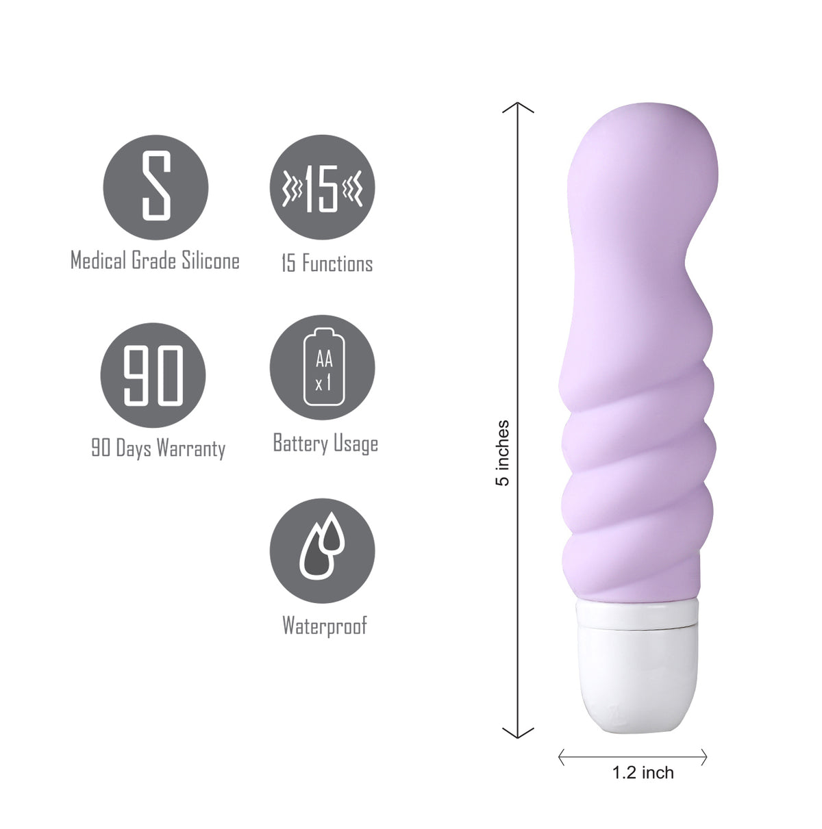 Maia Novelties Chloe Silicone Twissty Mini Vibe - Purple - 15 Vibration Functions