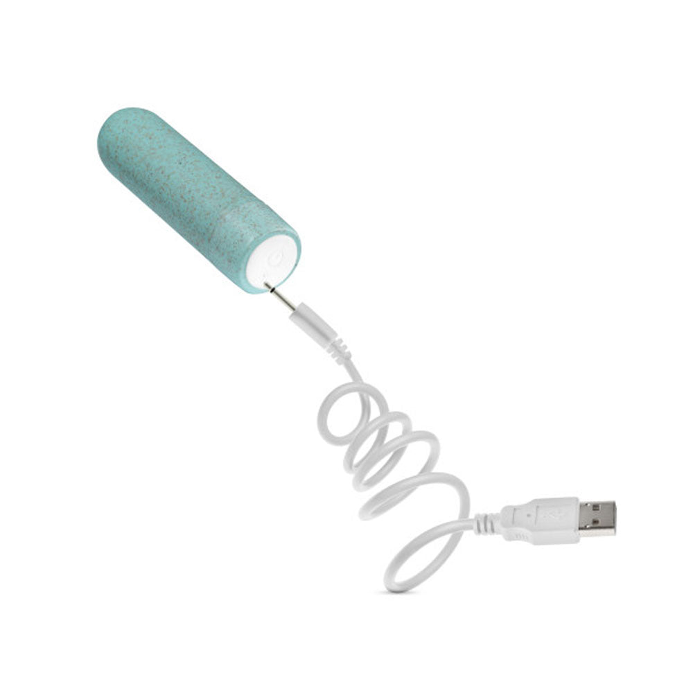 Gaia Eco Rechargeable Bullet Vibrator - Aqua - 10 Vibration Functions