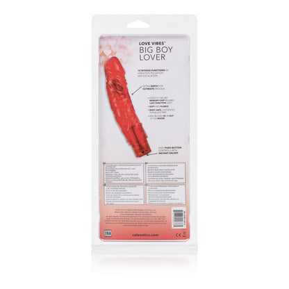 CalExotics Love Vibes Big Boy Lover – Soft Vibrator with Multi-Function Features – Red