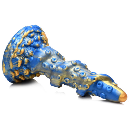 Lord Kraken Tentacled Silicone Dildo - Blue - Suction Cup Base - Body-Safe