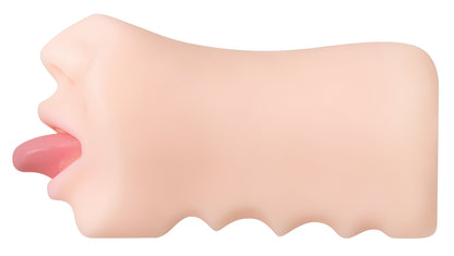 Evolved Novelties Real Mouth Stroker with Realistic Tongue – Beige