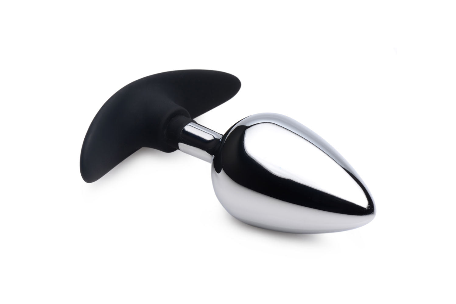 XR Brands Dark Invader Large Metal and Silicone Anal Plug – Silver
