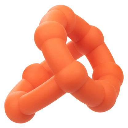 CalExotics Alpha Liquid Silicone All Star Ring – Orange Cock Ring with Scrotum Support