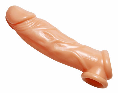 XR Brands Realistic Flesh Penis Enhancer and Ball Stretcher – Beige