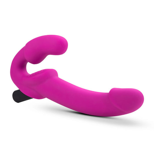 Temptasia Estella Strapless Silicone Dildo with Vibrating Bullet - Pink