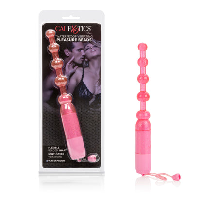 CalExotics Vibrating Pleasure Beads - Pink - Glittered Jelly Probes