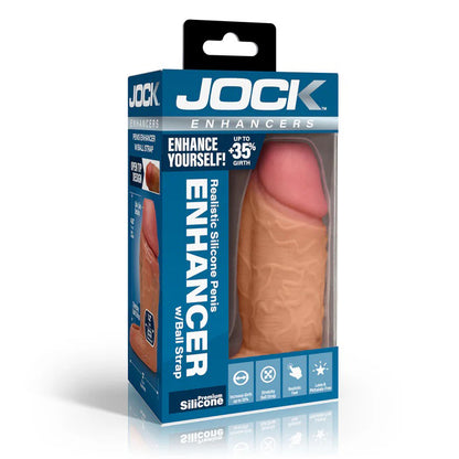 Curve Toys Jock Silicone Penis Extension Sleeve - Medium - Tan
