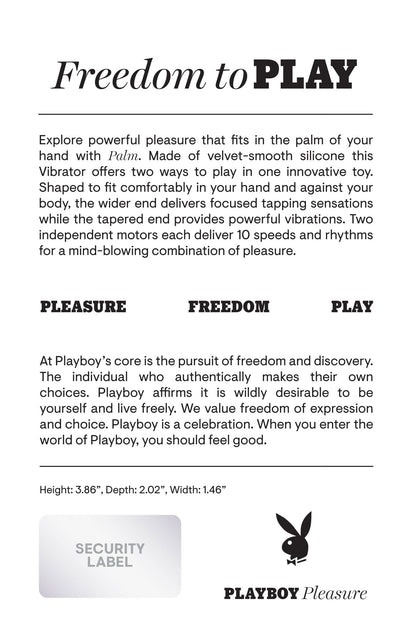 Playboy Pleasure Palm Vibrator - Multi-Speed Vibrations - Light Pink